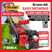 BAUMR-AG 18" 150cc Lawn Mower 8-Heights OHV 4-Stroke Steel Deck Lawnmower