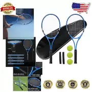 Tennis Racket & Ball Set for Adults: 27" Pre-Strung Rackets, Carry Bag & More