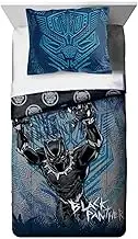 Franco Kids Bedding for Full/Twin Bed - Reversible Comforter and Pillow Sham (Black Panther)