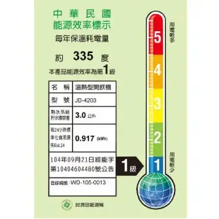 【晶工牌】10.2L光控智慧溫熱開飲機 (JD-4203 節能)