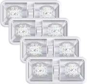 4 Pack RV LED Ceiling Double Dome Light Fixture with Switch 12V Interior