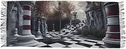 [AIXIWAWA] Women's Pashminas Scarf Chess Scene Print, Shawls Wrap Lightwight with Tassel for Evening Dress Dinner Party, Multicolor