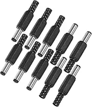uxcell 10-Pack DC Male Connectors, 5.5x2.1mm Pure Copper Core Barrel Connector Plug for Laptop/CCTV Security Cameras/Lighting Power Connector DC Adapter Solder Plug Power Replacement