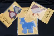 Lot of 3 Vtg 1986 Appliquick Geese - Amish Girls - Calico Cow - Appliques NEW