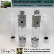 2 pack Single-Headed Refillable CO2 Bubble Counter - Live Aquarium Plants