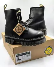Dr. Martens Womens Audrick Nappa Leather Platform Ankle Boot Black 9 NWOB