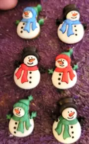 +Christmas Snowman Snowmen Thumb Tacks Push Pins - 6pc Set - Fun & Unique!