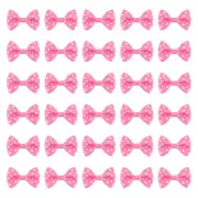 100Pcs Light Rose Red White Dot Polka Dot Ribbon Bow Ties 1.5"x1" Mini Bowknot