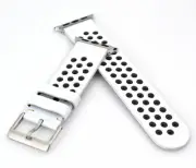 Genuine Leather Smart Watch Band for Apple Watch White Perforated Strap 38mm