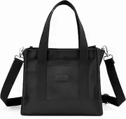 [INONIX] Canvas Tote Bag for Women，Leisure reusable handbag with zippered pocket, crossbody shoulder bag wallet, suitable for work, travel, school, shopping
