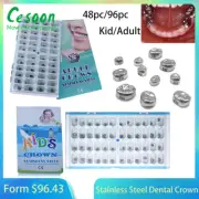 Dental Primary Molar Adult/Kids Crown Permanent Temporary Refill Teeth Crowns SS