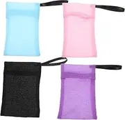PAMINGONO Bar Soap Scrubber Bag 4pcs Soap Sleeves for Shower Quick Dry Healthy Skin Exfoliator