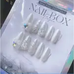 10 件套美甲美甲指甲設計貓眼設計光滑銀色閃光 /NKH-V006 - REVELATION NAILBOX