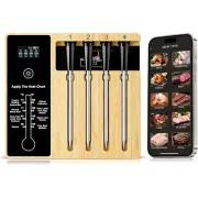 Wireless Meat Thermometer for Grilling 4 Probes, Remote Bluetooth Digital Thermo