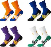 [Tphon] Basketball Socks for Kids Boys Cushioned Sports Training Sock Soccer Athletic Crew Socks for Youth 4 Pairs