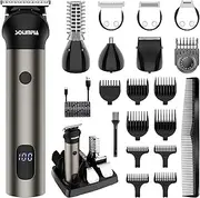 Solimpia Hair Clipper for Men, Professional Cordless Barber Hair Cutting Trimmer Rechargeable Beard Nose Body Hair Grooming Kit for Men 7 in 1