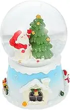 iplusmile 1Pc Luminous Xmas Musical Globe Resin Christmas Crystal Ball Festive Decor for Home Office Bar Xmas Sturdy Base for