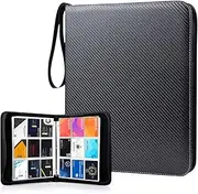 WOT I Trading Card Binder, 900 Pockets Card Binder Sleeves with Zipper, Double Sided Pockets Card Holder Carry Card Case for Baseball Card, Football Card
