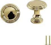 Drawer Knobs 2 Pack Solid Brass Shell Drawer Handle Gold Drawer Cabinet Handle Kitchen Retro Handle (Diameter 31mm)