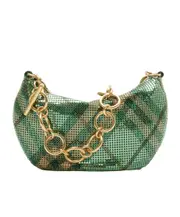 Burberry Chainmail-Linked Checked Shoulder bag One size Gulf