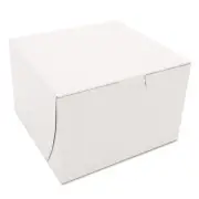 SCT 0909 6 in. x 6 in. x 4 in. Non-Window Paper Bakery Boxes - WT (250/BD) New