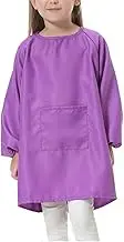 Kids Art Smock Long Sleeve with Pocket Child Chef Bib Apron for Kitchen Cooking Painting