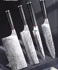 4PC VG10 Damascus Steel Knife Japanese Santoku Kitchen Slicer Chef Knife