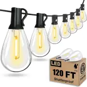 120FT Outdoor String Lights, Ultra Long Waterproof 30+2 Edison Shatterproof Bulb