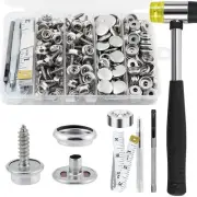 Canvas Snap Kit, 186PCS Snaps Button, Heavy Duty Fastener Tool Set, Stainless...