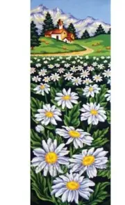 Printed Needlepoint Tapestry Canvas "Camomiles" 8049