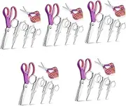 TEHAUX 5sets Sewing Pinking Zig Scissors Jagged Edges Fabric Scissors Portable Small Folding Set 4pcs*5