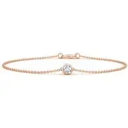 Bezel-Set Round Diamond Chain Bracelet