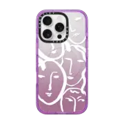 iPhone 16 Pro Impact Case MagSafe Compatible Liney Ladies White I