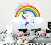 3D Rainbow Unicorn G126 Animal Wallpaper Mural Poster Wall Stickers Decal Honey