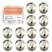 36 Pcs Silvery Round Metal Chicago Binding Screws Assorted Kit Nail Rivet Chi...