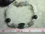 Genuine Seraphinite, Rainbow Moonstone, Shungite, Labradorite Healing Bracelet