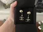 Chanel Double C Dangle Earrings New With Box And Tags