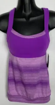 Athleta Womens Tank Top Purple Cross Back Built In Bra Size XXS NWT NEW
