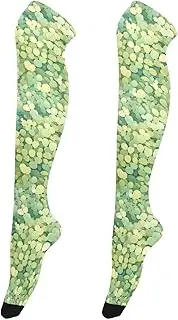 [FRODOTGV] Green Little Cactus Spring Womens Knee High Socks Breathable Long Stockings for Women for Ladies Over Knee High Socks, Green Little Cactus Spring