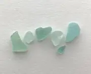 Natural Letter Shaped “Love!” beach sea glass pebble art word craft Aqua blue G1