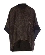 Sacai Leopard-Printed Dolman Sleeved Blouse 1,2