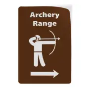 Vertical Vinyl Stickers Archery Range in Right Activity Sign Park Signs