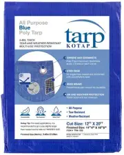 12x20 Ft Blue Heavy Duty Waterproof Tarp Lightweight Durable Protective Cover