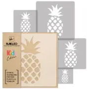 5x reusable PLASTIC Stencils / 13.4" to 3.5"/ Nursery KIDS Template / PINEAPPLE
