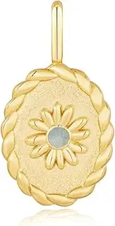 [ANIA HAIE] Gold Oval Amazonite Flower Charm Pendant