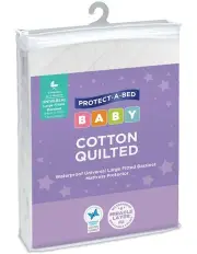 [Protect-A-Bed] Infant Cotton Quilted Large Bassinet Protector in White