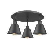 Innovations Lighting 516-3C-8-19 Ballston Flush Ballston 3 Light - Black