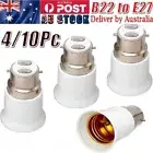 2-10x B22 To E27 Light Socket Adapter Bayonet Lamp Base To Edison E27 Bulb Screw