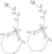 [DEARMAMY] 2pcs Beach Rhinestone Anklet Front Door Garland Carpal Bead Elegant Anklets Vintage Decor Light Accessories Sign Mantle Reflective Reflector Buoy Platform Silver Alloy