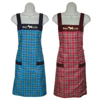 在飛比找PChome24h購物優惠-小狗格紋口袋圍裙(藍/紅)二入組GS512